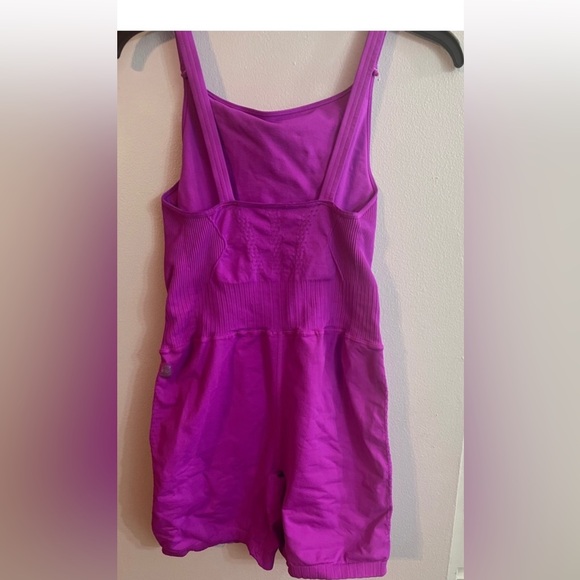 Free People Good Karma High Neck Runsie Neon Magenta - Picture 3 of 4